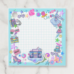 80's birthday party theme retro  Favor Tags