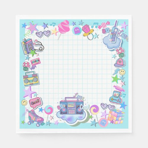 80s birthday party theme retro napkins