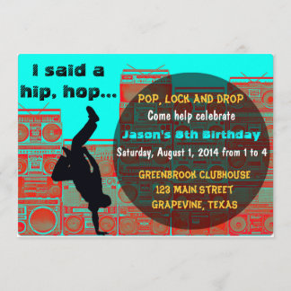80's Boombox/Break ancing Hip Hop Party Invitation