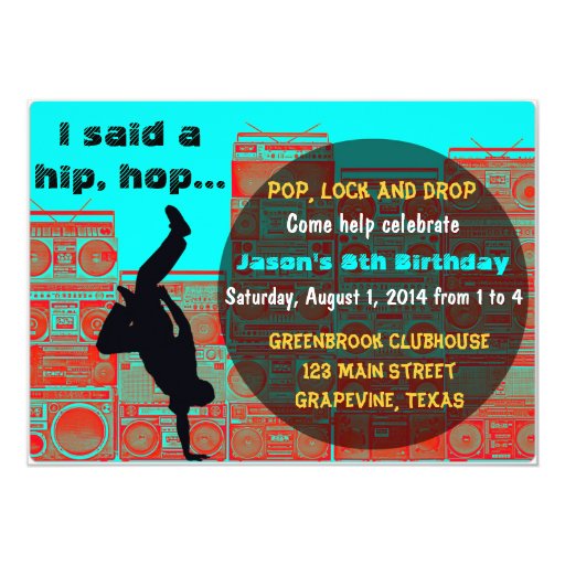 Hip Hop Party Invitations 3