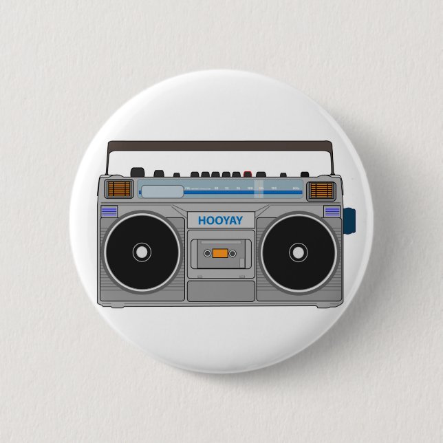 80'S BOOMBOX/GHETTO BLASTER BUTTON (Front)