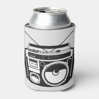 80s Boombox Grey Can Cooler by DippyDoodle at Zazzle