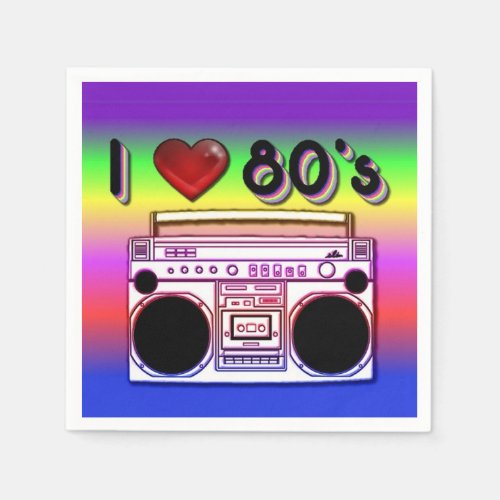 80s Boombox Party Napkins