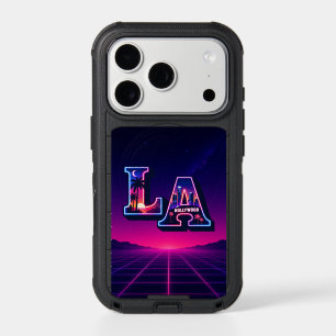 80s California Style Neon LA Typography Art iPhone 17 Pro Case