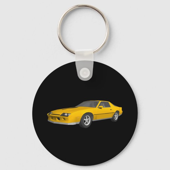 80s Camaro Sports Car: 3D Model: Keychain (Front)