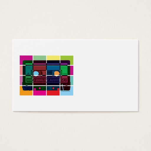 Customizable 80's Cassette Color Blocks Business Card Template