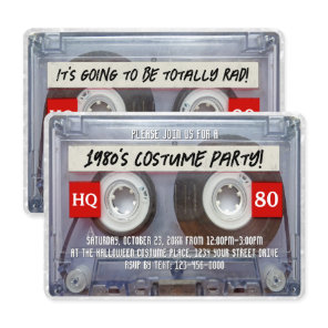 80s Cassette Mixtape 1980s Halloween Costume Party Invitation