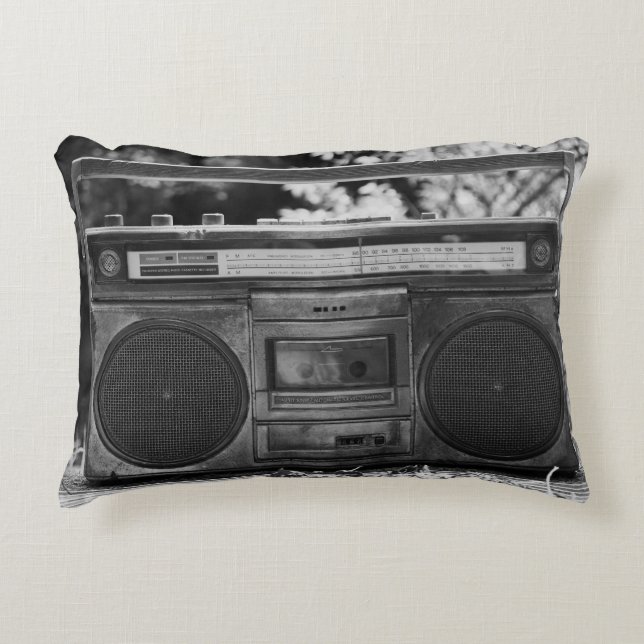 80s Cassette Stereo Boombox  Accent Pillow (Front)