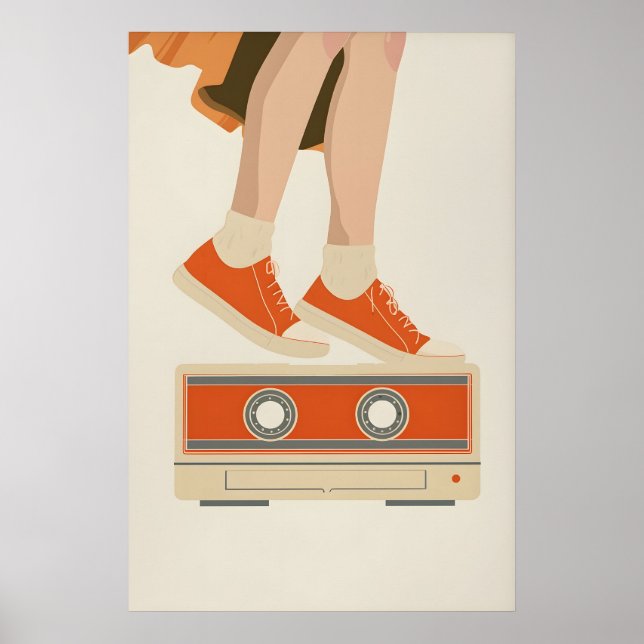 80s Cassette Tape Art Print Retro Nostalgia Wall (Front)