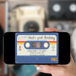 80's Cassette Tape Birthday Party, Custom Age Invitation<br><div class="desc">Invite your guests to a blast from the past party with this retro cassette tape birthday invitation. Party details are on the front and is made to look like you are holding a cassette tape. All of the details are easily editable with the template, don't forget to change the birth...</div>