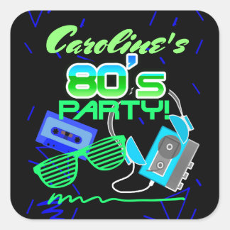 80s Cassette Tape Party Square Sticker