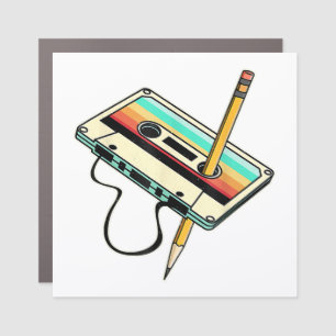 80s Cassette Tape Pencil 1980s Retro Vintage Throw Car Magnet