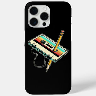 80s Cassette Tape Pencil 1980s Retro Vintage Throw iPhone 15 Pro Max Case