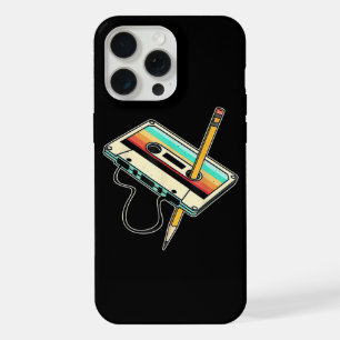 80s Cassette Tape Pencil 1980s Retro Vintage Throw iPhone 15 Pro Max Case