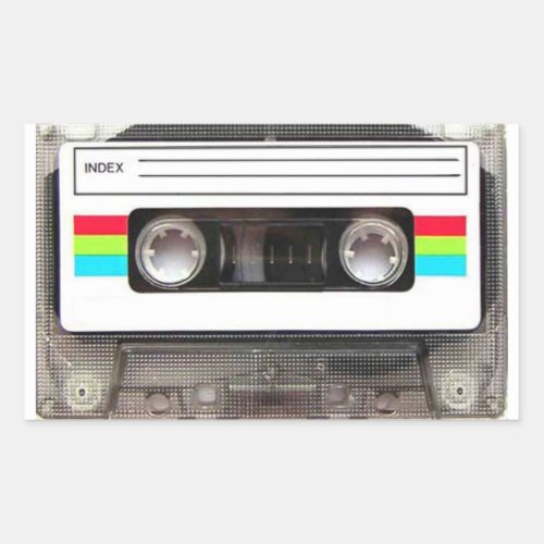 80s Cassette Tape Rectangular Sticker