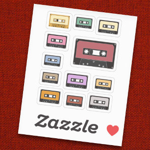 80s Cassette Tape Stickers Set
