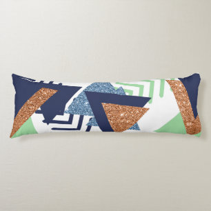 80s Color Abstract Navy Rose Gold Mint 90s Body Pillow