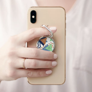 80s Color Abstract Navy Rose Gold Mint Custom Phone Ring Stand