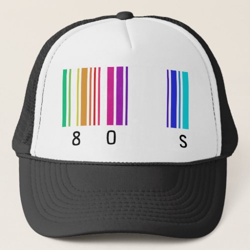 80s color design trucker hat
