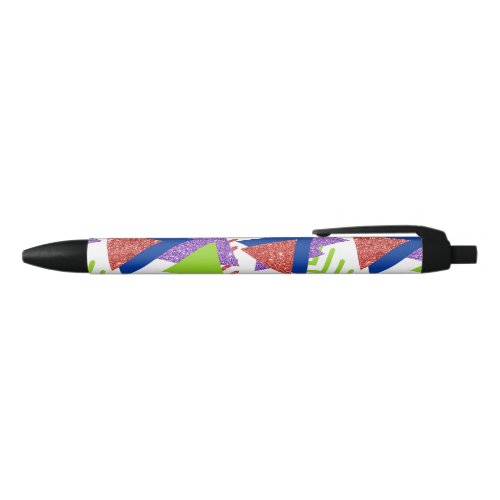 80s Colorful Abstract  Bright Palette 90s Pattern Black Ink Pen