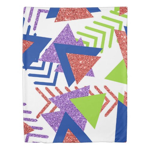 80s Colorful Abstract  Bright Palette 90s Pattern Duvet Cover