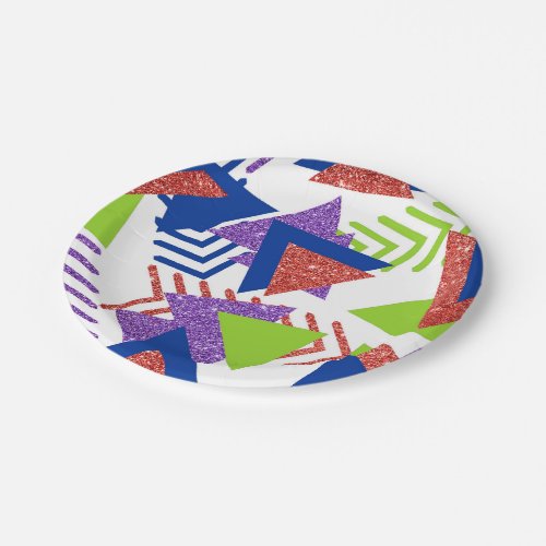 80s Colorful Abstract  Bright Palette 90s Pattern Paper Plates