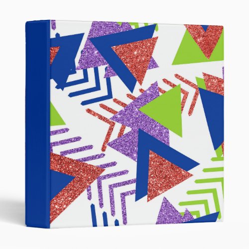 80s Colorful Abstract  Bright Palette Branding 3 Ring Binder