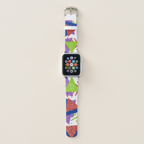 80s Colorful Abstract  Bright Palette Monogram Apple Watch Band