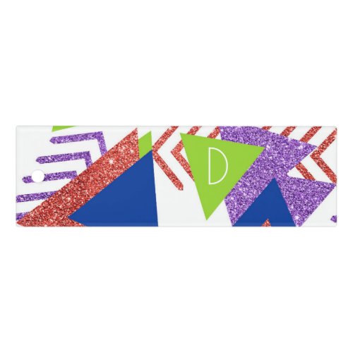 80s Colorful Abstract  Bright Palette Monogram Ruler