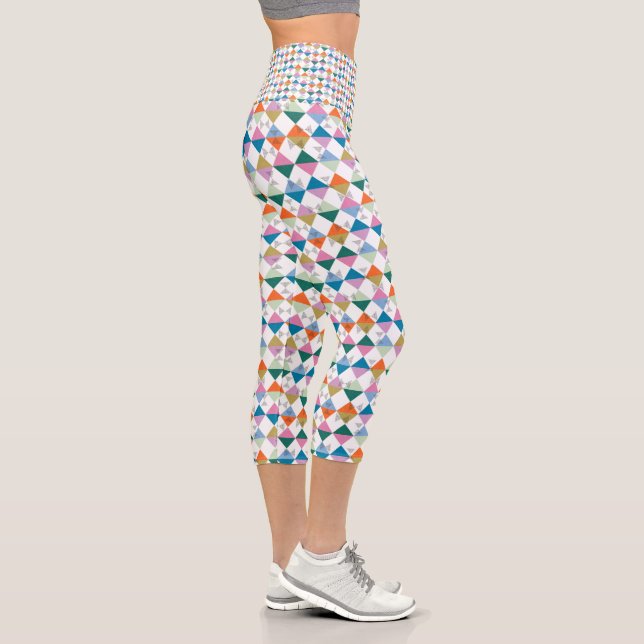 80's colourful triangles capri leggings (Right)