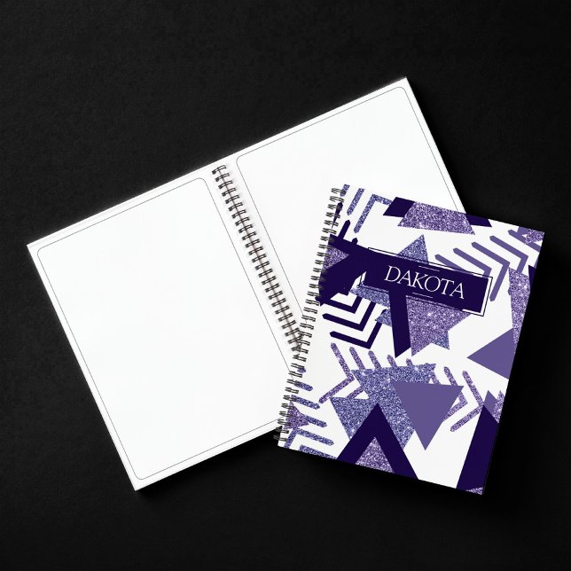 80s Cool Abstract | Purple Passion Shapes Custom Notebook (Creator Uploaded)