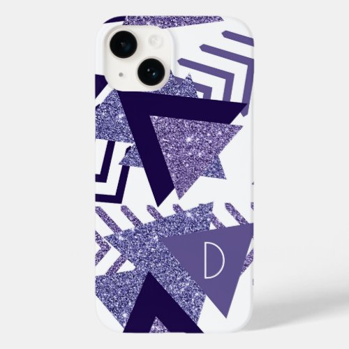 80s Cool Abstract  Purple Passion Shapes Monogram Case_Mate iPhone 14 Case