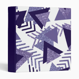 80s Cool Abstract | Purple Passion Shapes Pattern 3 Ring Binder