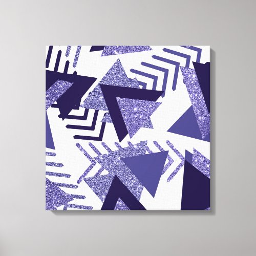 80s Cool Abstract  Purple Passion Shapes Pattern Canvas Print