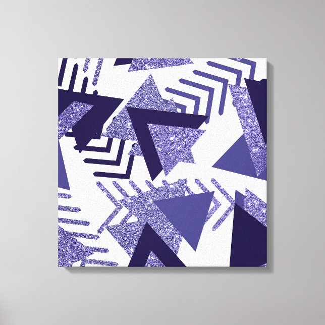80s Cool Abstract | Purple Passion Shapes Pattern Canvas Print (Front)