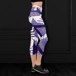 80s Cool Abstract | Purple Passion Shapes Pattern Capri Leggings<br><div class="desc">#abstractart Chic stylish modern contemporary geometric abstract pop-art in a fun ultra-violet purple lover's palette celebrating the 1990s and 1980s with totally awesome retro graphics. The random Memphis-style of the 80s and 90s included seamless patterns of zigzags and triangle shapes in bright pastels. For other colors or matching products, visit...</div>