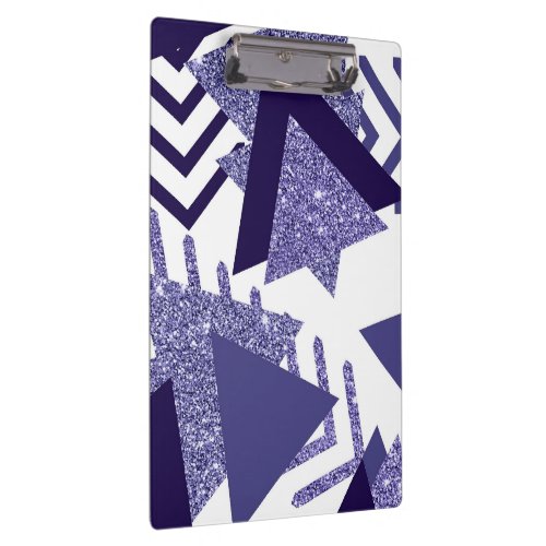80s Cool Abstract  Purple Passion Shapes Pattern Clipboard