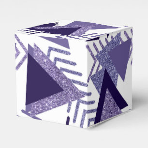 80s Cool Abstract Purple Passion Shapes Pattern Favor Boxes