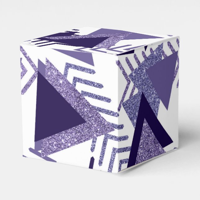80s Cool Abstract | Purple Passion Shapes Pattern Favor Boxes (Front Side)