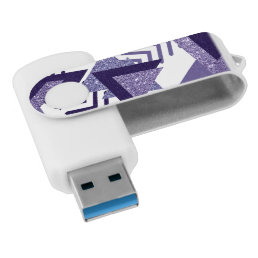 80s Cool Abstract | Purple Passion Shapes Pattern Flash Drive