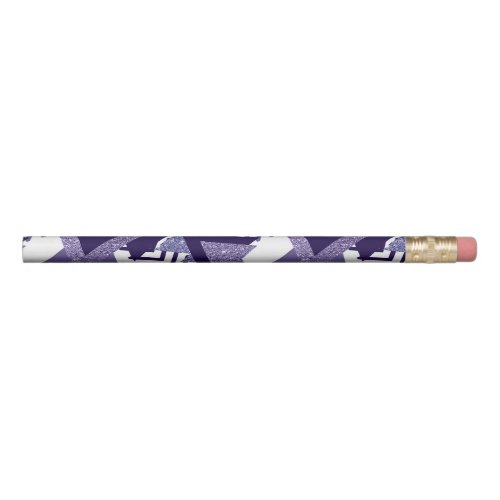 80s Cool Abstract  Purple Passion Shapes Pattern Pencil
