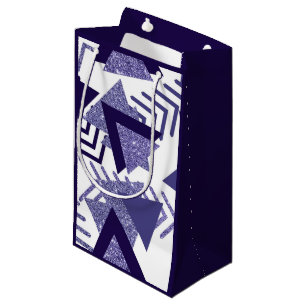 80s Cool Abstract Purple Passion Shapes Pattern Small Gift Bag