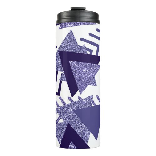 80s Cool Abstract  Purple Passion Shapes Pattern Thermal Tumbler