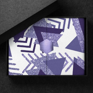 80s Cool Abstract   Purple Passion Shapes Pattern Tissue Paper
