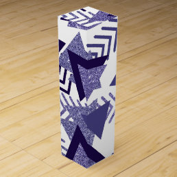 80s Cool Abstract | Purple Passion Shapes Pattern Wine Box