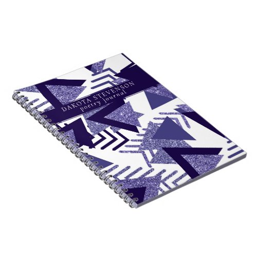 80s Cool Abstract  Purple Passion Shapes Poetry Notebook
