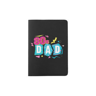 80s Dad Neon Retro Style Design Passport Holder