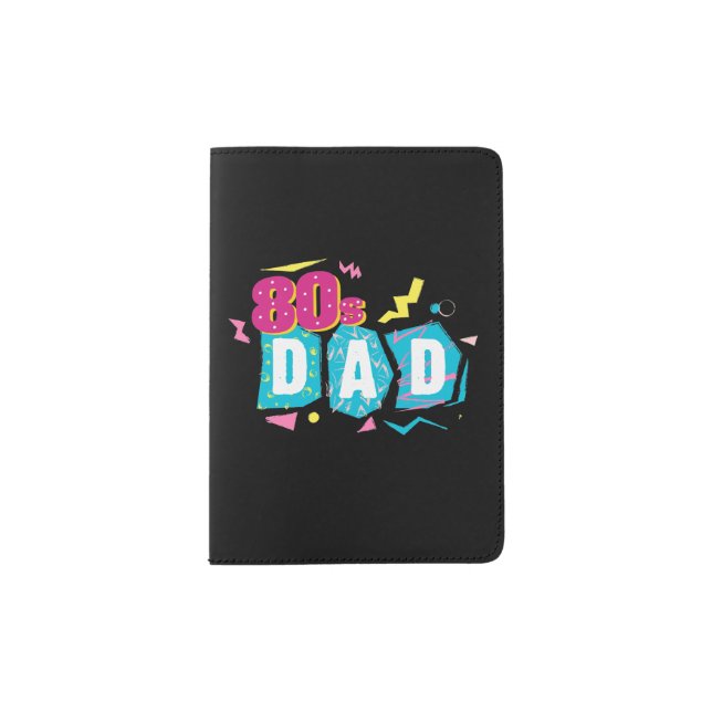 80s Dad Neon Retro Style Design Passport Holder (Front)