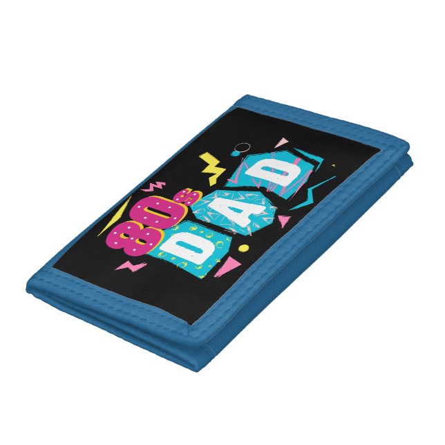 80s Dad Neon Retro Style Design Trifold Wallet (Bottom)