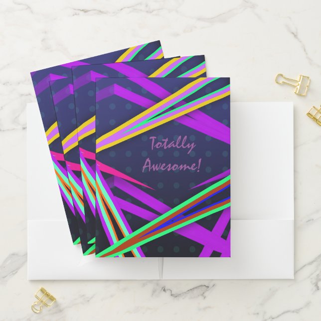 80s Dark Vaporwave Style Pocket Folder (In Situ)